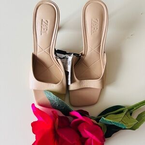 Zara nude beige mule
